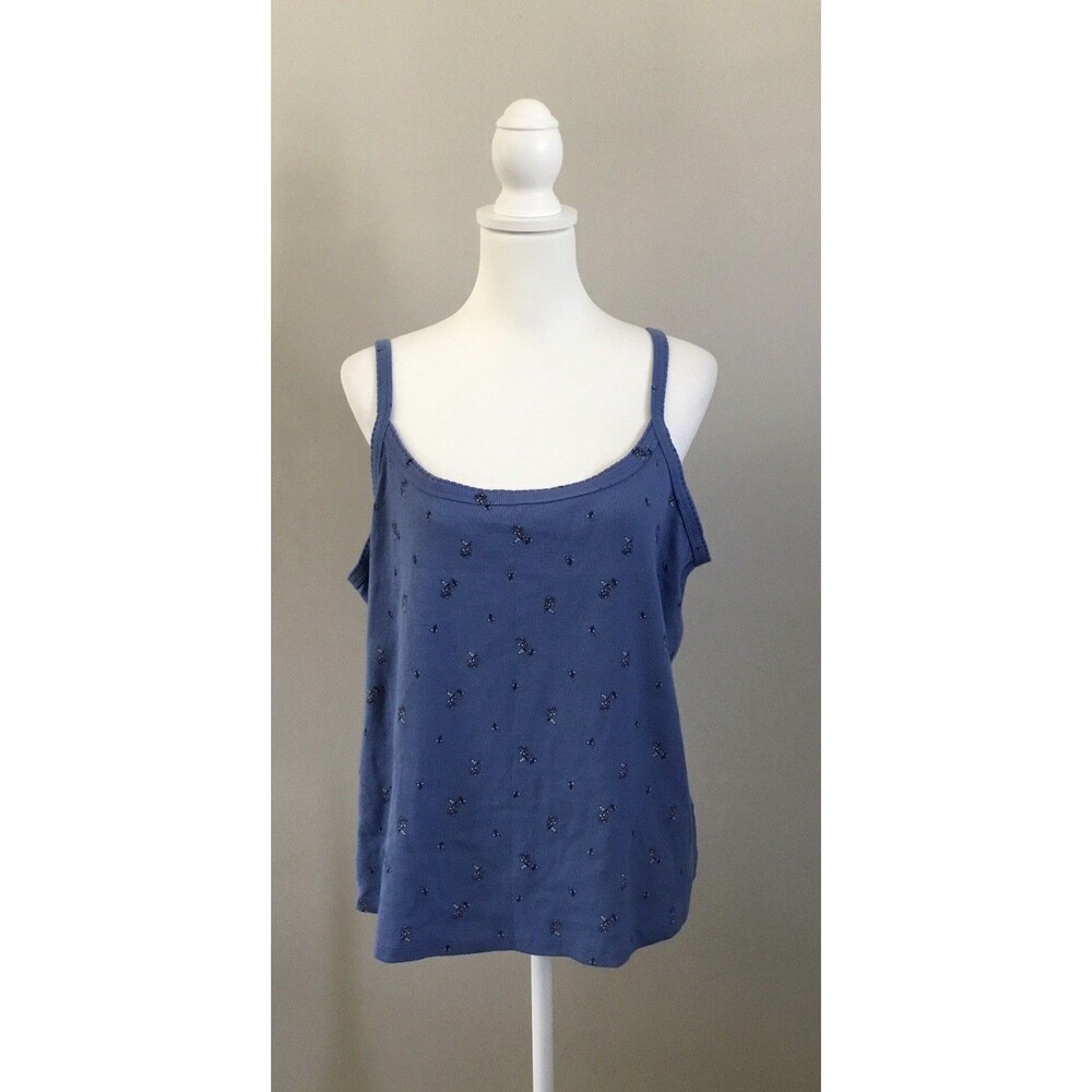 Old Navy 3X Plus Size Halter Tank Top Strappy Pull Over Womens Blue Stretch